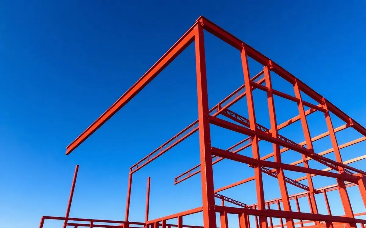 Rigid frame steel structure under a blue sky